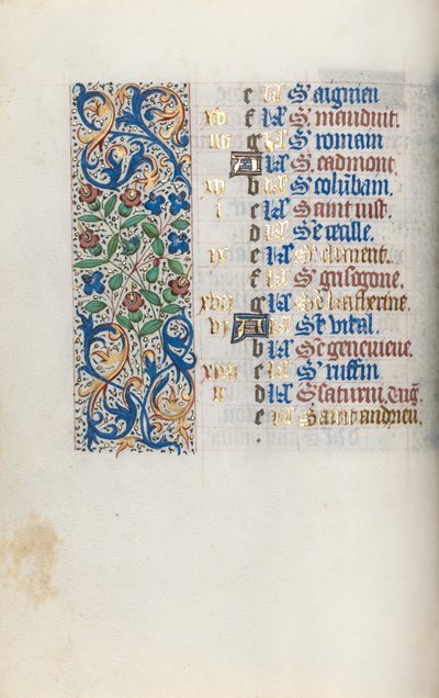 Księga godzin Korzystanie z Rouen: fol. 11v, ok. 1470. autorstwa Master of the Geneva Latini