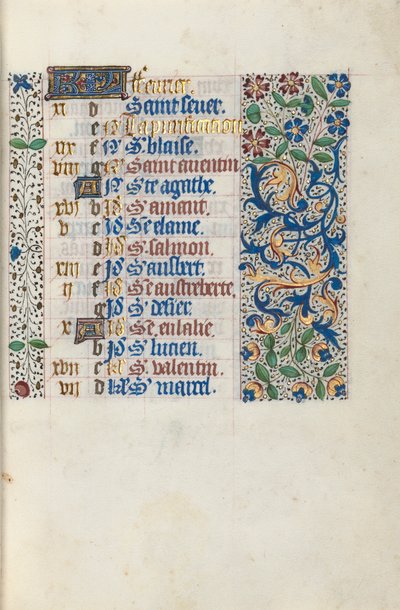 Księga godzin Korzystanie z Rouen: fol. 2r,c. 1470. autorstwa Master of the Geneva Latini