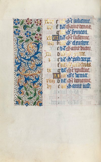 Księga godzin Korzystanie z Rouen: fol. 2v,c. 1470. autorstwa Master of the Geneva Latini