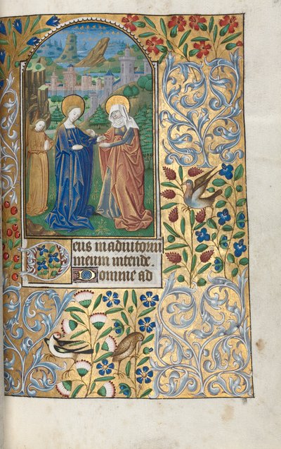 Księga godzin Korzystanie z Rouen: fol. 39r, Nawiedzenie, rozdz. 1470. autorstwa Master of the Geneva Latini