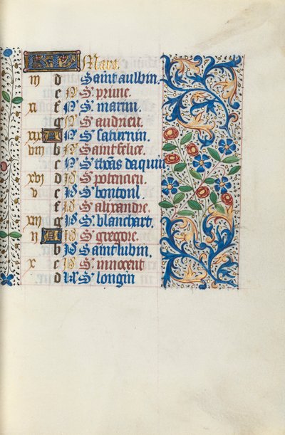 Księga godzin Korzystanie z Rouen: fol. 3r, ok. 1470. autorstwa Master of the Geneva Latini