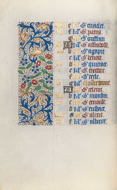 Księga godzin Korzystanie z Rouen: fol. 3v, ok. 1470. autorstwa Master of the Geneva Latini