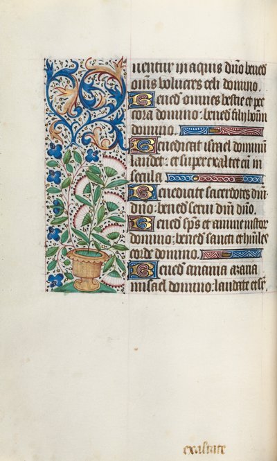 Księga godzin Korzystanie z Rouen: fol. 43v, ok. 1470. autorstwa Master of the Geneva Latini