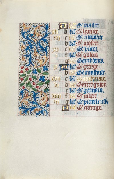 Księga godzin Korzystanie z Rouen: fol. 4v, ok. 1470. autorstwa Master of the Geneva Latini