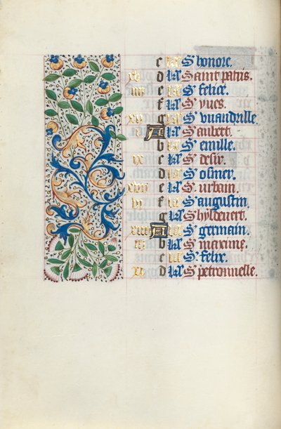 Księga godzin Korzystanie z Rouen: fol. 5v, ok. 1470. autorstwa Master of the Geneva Latini