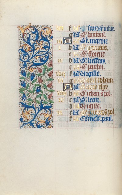 Księga godzin Korzystanie z Rouen: fol. 6v, ok. 1470. autorstwa Master of the Geneva Latini