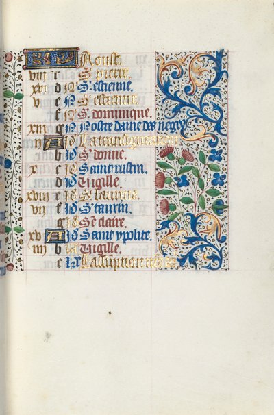 Księga godzin Korzystanie z Rouen: fol. 8r, ok. 1470. autorstwa Master of the Geneva Latini