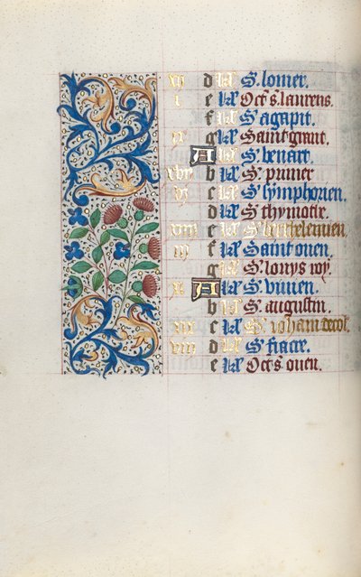 Księga godzin Korzystanie z Rouen: fol. 8v, ok. 1470. autorstwa Master of the Geneva Latini