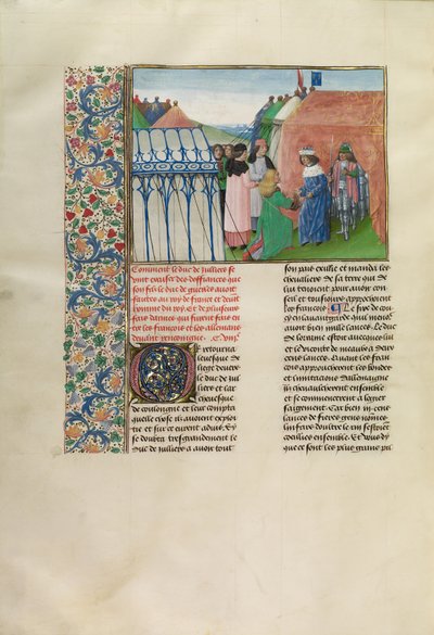 Król Francji Karol VI przyjmuje księcia Jülich autorstwa Master of the Getty Froissart