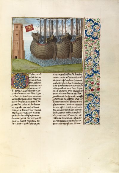 Angielska flota na wodach flamandzkich autorstwa Master of the Getty Froissart