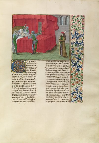 Król Cypru zabity przez prześladowców swoich braci autorstwa Master of the Getty Froissart