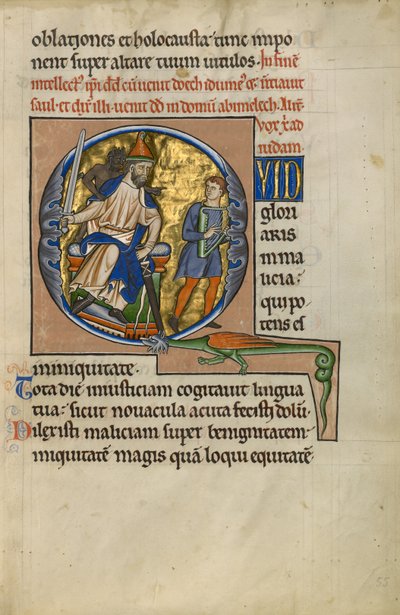 Pierwsze pytanie: Dawid przed Saulem autorstwa Master of the Ingeborg Psalter