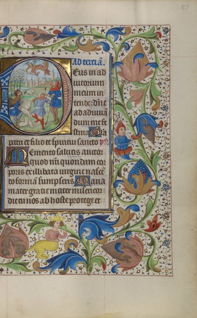 Inicjał D: Zwiastowanie pasterzom autorstwa Master of the Lee Hours