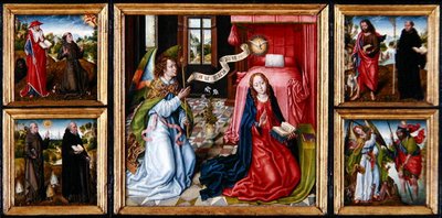 Tryptyk Zwiastowania, ok. 1483 r. (olej na desce) autorstwa Master of the Legend of St. Ursula