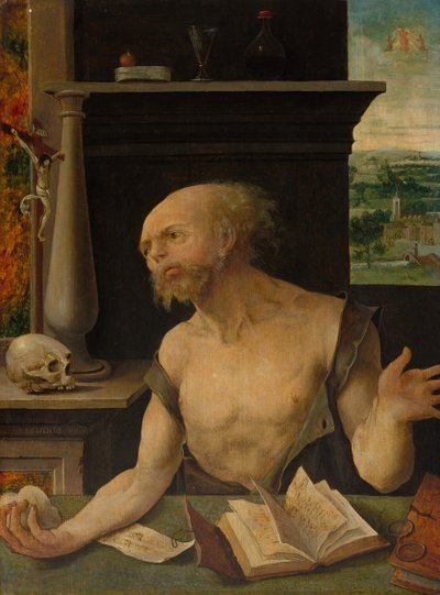 Święty Hieronim w pokucie, 152530. autorstwa Master of the Lille Adoration