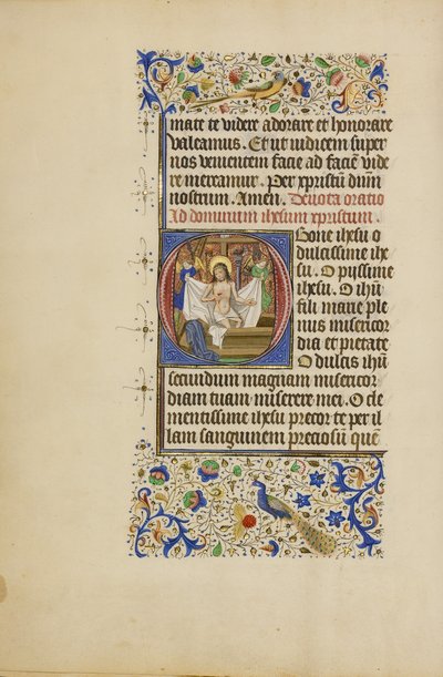 Inicjał O: Człowiek smutku autorstwa Master of the Llangattock Hours