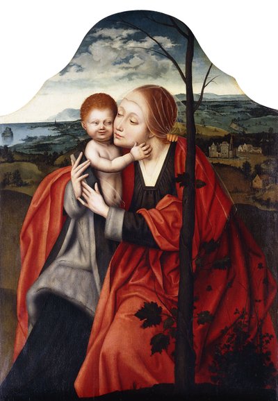 Dziewica i Dzieciątko siedzące przy Drzewie autorstwa Master of the Mansi Magdalen