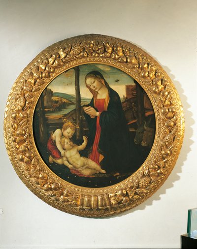 Madonna z Dzieciątkiem ze św. Janem (olej na desce) autorstwa Master of the Miller Tondo (attr. to)