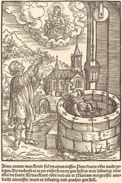 Aines biedny człowiek upadł... autorstwa Master of the Miracles of Mariazell
