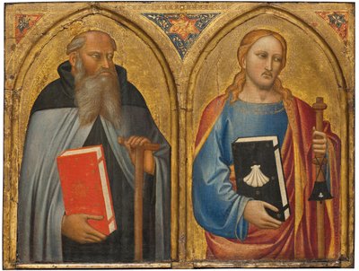 Św. Antoni opat i Św. Jakub Większy autorstwa Master of the Misericordia