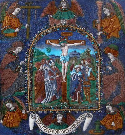Tablica z Ukrzyżowaniem, francuska, XVI w. autorstwa Master of the Orleans Triptych