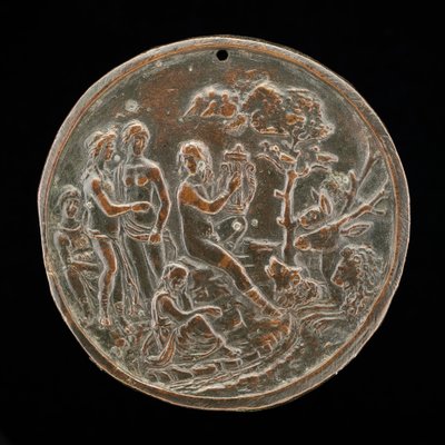 Orfeusz bawiący się ze zwierzętami, 4. ćw. XV w. autorstwa Master of the Orpheus Legend