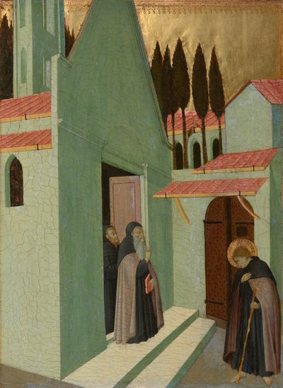 Święty Antoni opuszczający klasztor, ok. 1430-1435 (tempera na płycie z topoli) autorstwa Master of the Osservanza