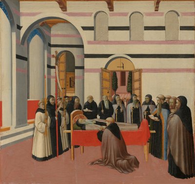 Śmierć świętego Antoniego, ok. 1430-1435 (tempera na płycie z topoli) autorstwa Master of the Osservanza
