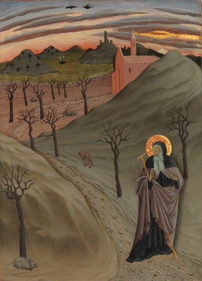 Św. Antoni opat na puszczy, ca. 1435. autorstwa Master of the Osservanza