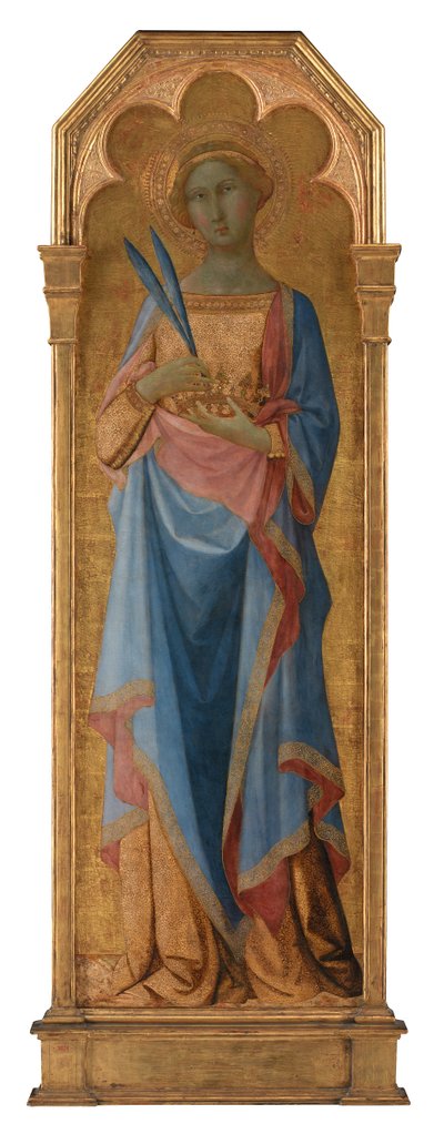 Św. Korona, ok.1350 (tempera na desce, złoto szlifowane)rnrnr 155 x 48 autorstwa Master of the Palazzo Venezia Madonna