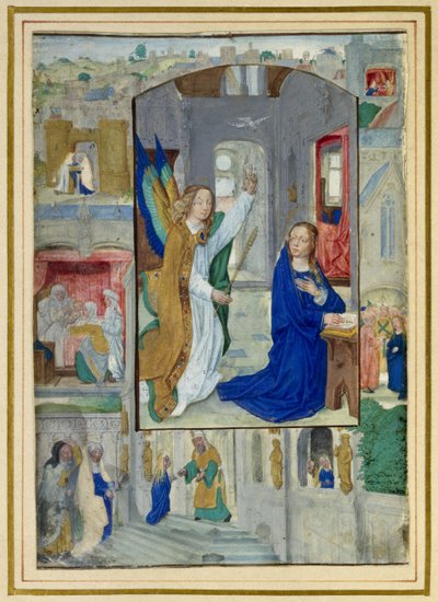 Zwiastowanie, z Księgi Godzin autorstwa Master of the Prayerbook