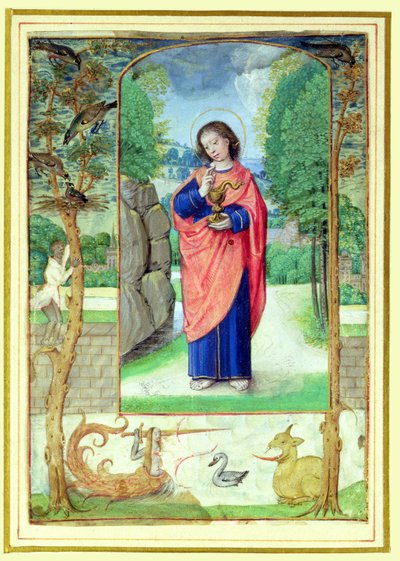 Jana Ewangelisty, w formie księgi godzin. autorstwa Master of the Prayerbook
