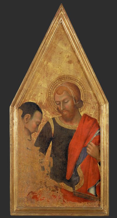 Święty Marcin z Tours dzieli swój płaszcz. Odwrotna strona ... autorstwa Master of the Rebel Angels
