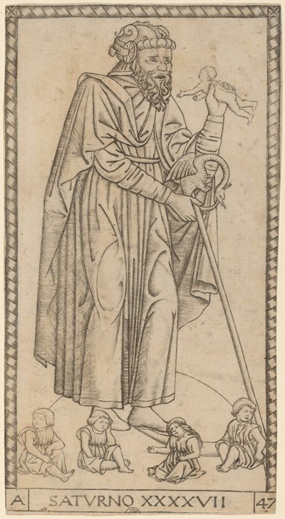 Saturno (Saturn) autorstwa Master of the S Series Tarocchi