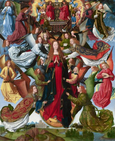 Maryja, Królowa Niebios autorstwa Master of the Saint Lucy Legend