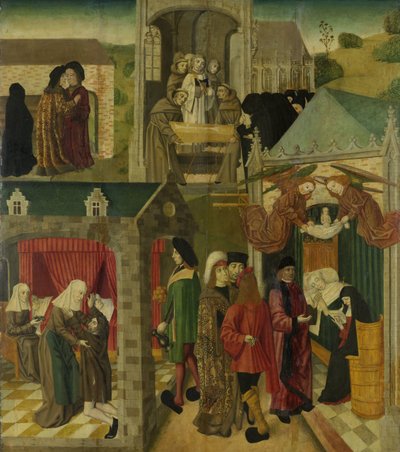 Święta Elżbieta Węgierska opiekująca się chorymi w Marburgu, Śmierć św. Elżbiety, prawe skrzydło ołtarza wykonanego dla Grote Kerk w Dordrecht autorstwa Master of the St Elizabeth Panels