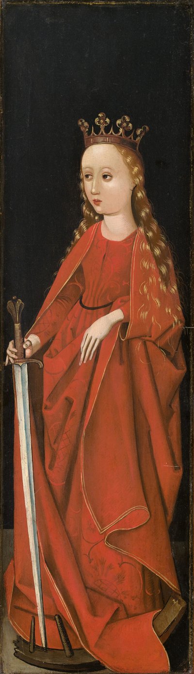 Święta Katarzyna [na zewnątrz prawego skrzydła] autorstwa Master of the Starck Triptych