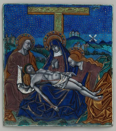 Tryptyk Panel z Pietą, francuski, XV-XVI w. autorstwa Master of the Triptych of Louis