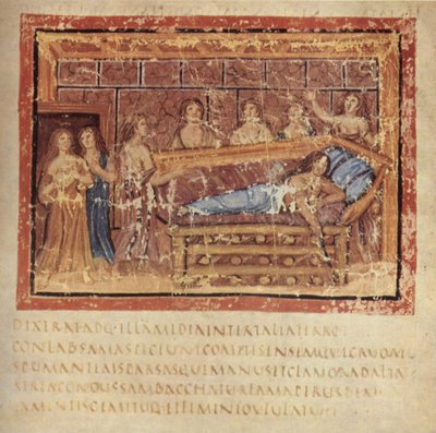 Śmierć Dydony, ok. 400 autorstwa Master of the Vatican Vergil