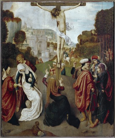 Ukrzyżowanie (olej na drewnie, ok.1483-1498) autorstwa Master of the Virgo Inter Virgines