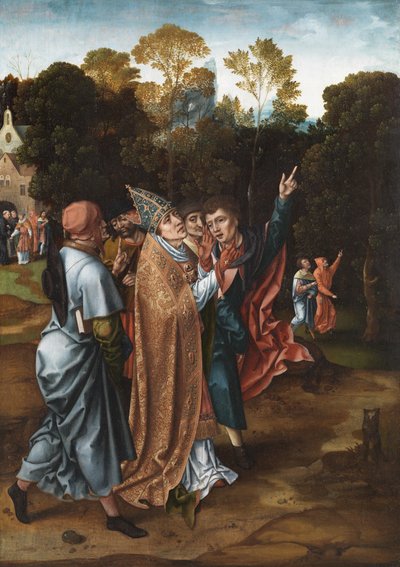 Wizja biskupa, ok. 1510-20 autorstwa Master of the von Groote Adoration