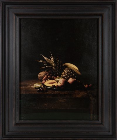Ostatni posiłek w celi śmierci, Velma Barfield, 2012 (cyfrowy druk transferowy na pergaminie z koziej skóry) autorstwa Mat Collishaw