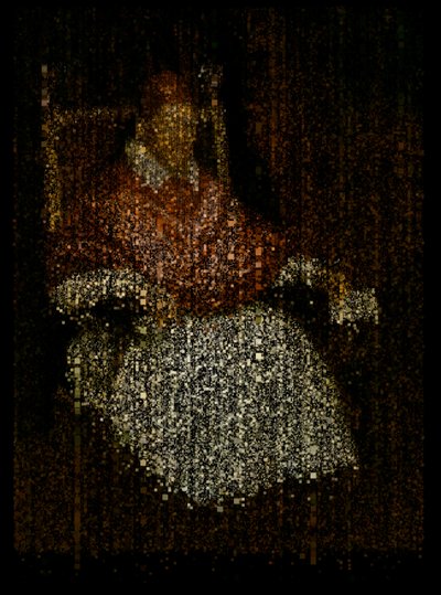 Koniec niewinności, 2009 (ekran, projektor i dysk twardy) autorstwa Mat Collishaw
