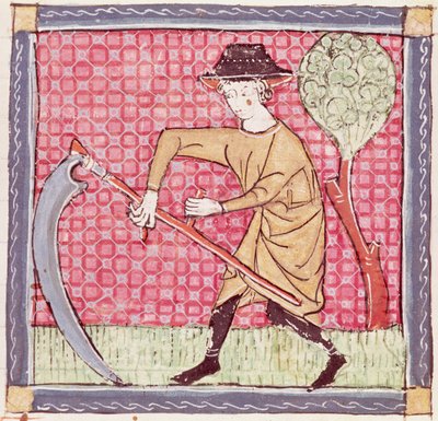 Fol.58v Czerwiec: Haymaking autorstwa Matfre Ermengaut