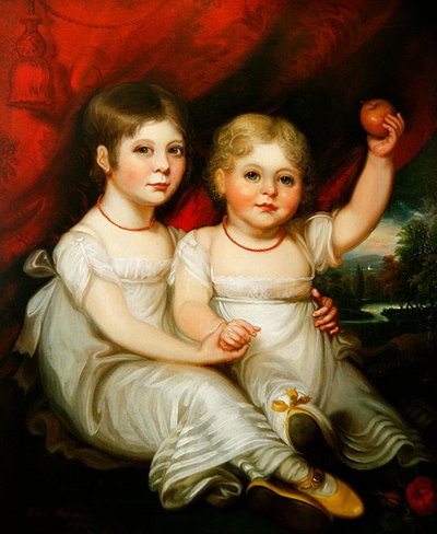 Portret dwóch młodych dziewczyn (olej na płótnie) autorstwa Mather Brown
