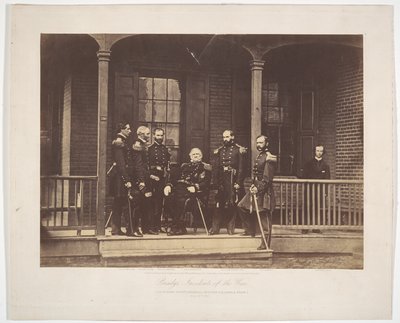 Generał porucznik Scott, głównodowodzący armii Stanów Zjednoczonych, i sztab autorstwa Mathew B. Brady