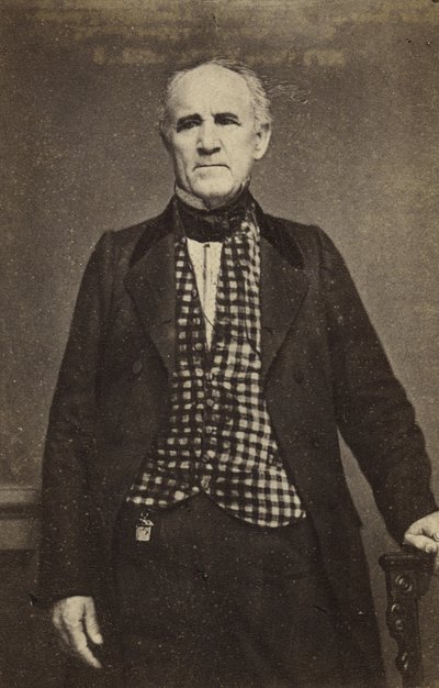 Sam Houston, ok. 1860-65 (srebrodruk albumowy) autorstwa Mathew B. Brady