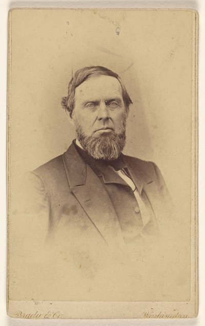 [Niezidentyfikowany brodaty mężczyzna, drukowany w stylu winiety] autorstwa Mathew B. Brady