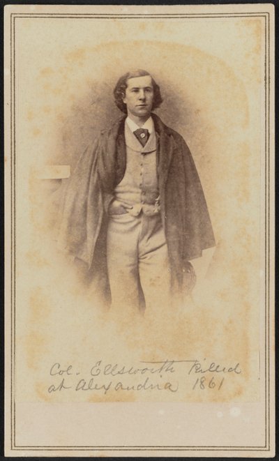 Carte-de-visite portret płk. Elmer Ephraim Ellsworth, 1861. autorstwa Mathew Brady