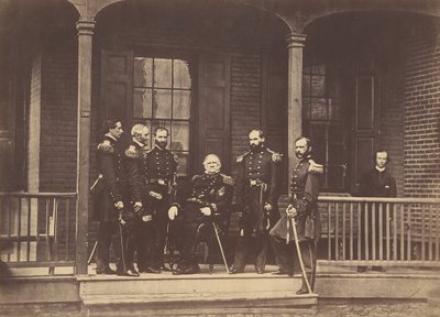 Generał porucznik Scott, naczelny dowódca armii amerykańskiej i sztab, 6 września 1861 r. autorstwa Mathew Brady